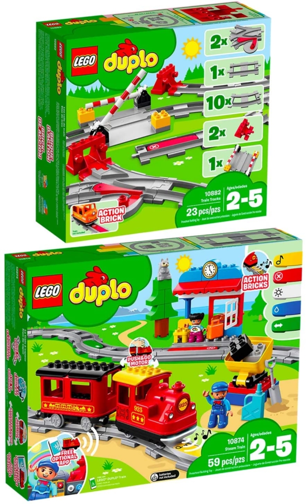 Lego Duplo empfohlen ab 2 Jahren zum Beispiel die Eisenbahn