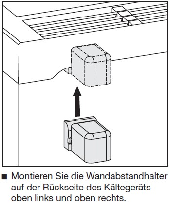 Mit Abstandshaltern gewährst Du den richtigen Abstand des Miele Mini-Gefrierschranks zur Wand