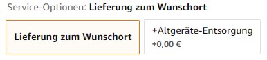 Lieferoptionen eines Miele Mini-Gefrierschranks bei Amazon